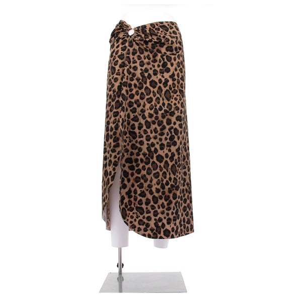 Maillot de bain 2 pièces et paréo à motif léopard