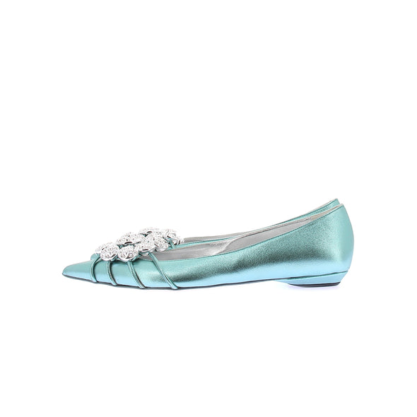 Ballerines métallisés bleus