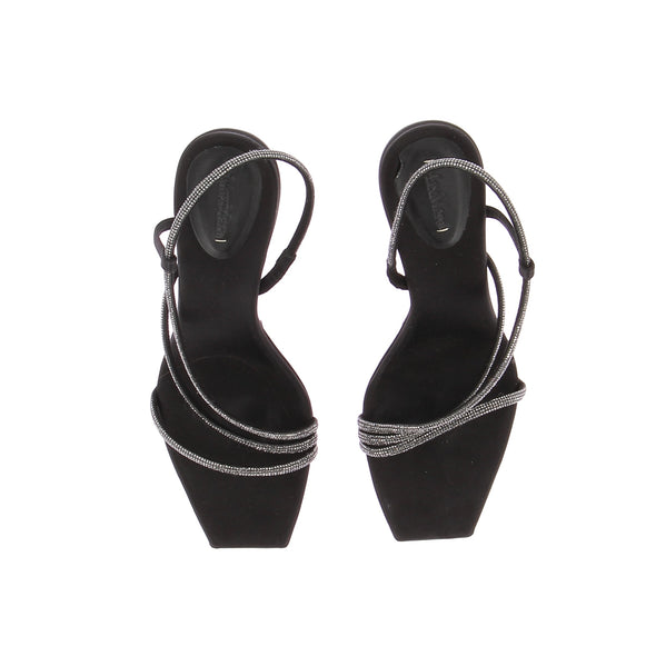 Sandales noires à strass