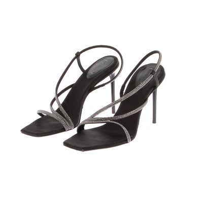 Sandales noires à strass