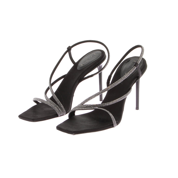 Sandales noires à strass