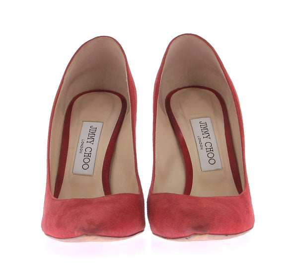 Escarpins en daim rouge