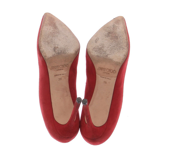 Escarpins en daim rouge