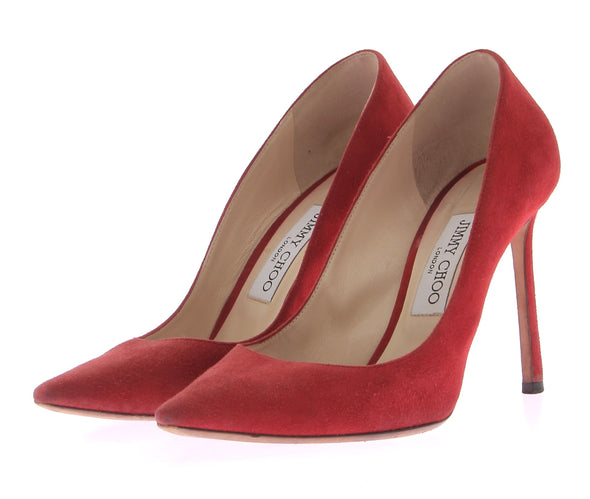 Escarpins en daim rouge