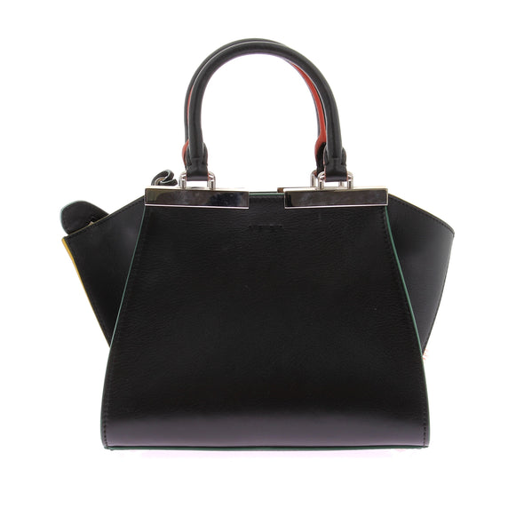 Sac à main "3jours" noir à pompom multicolore