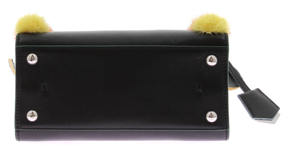Sac à main "3jours" noir à pompom multicolore