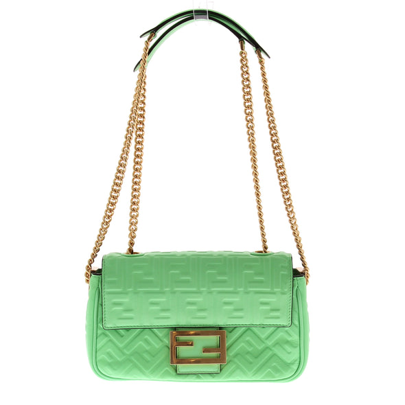 Sac à main "Baguette Chain" en cuir vert