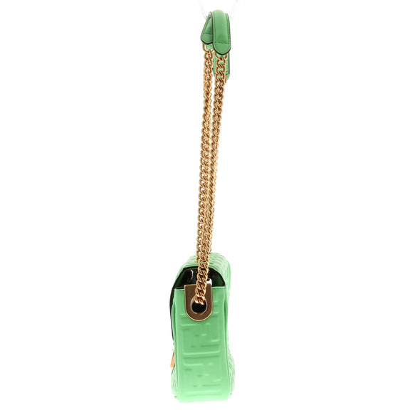 Sac à main "Baguette Chain" en cuir vert
