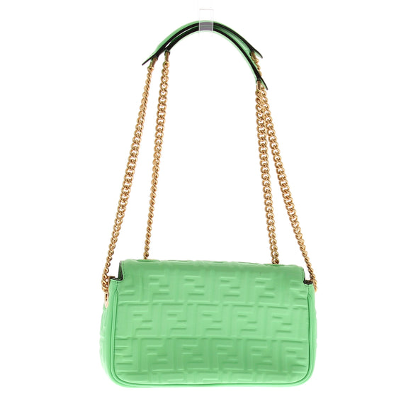 Sac à main "Baguette Chain" en cuir vert