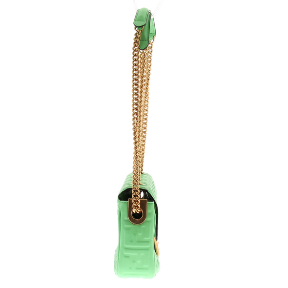 Sac à main "Baguette Chain" en cuir vert