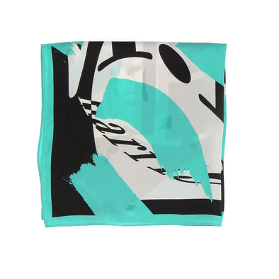 Foulard bleu et noir en soie