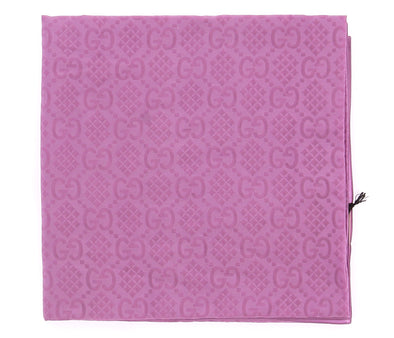 Foulard violet à motif monogrammé en soie