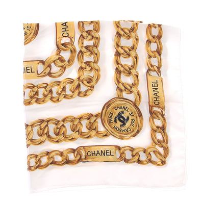 Foulard blanc et doré