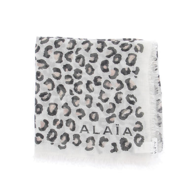 Foulard en laine et cachemire léopard