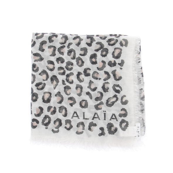 Foulard en laine et cachemire léopard