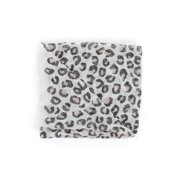Foulard en laine et cachemire léopard