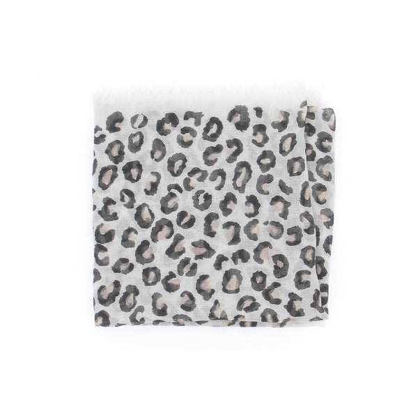 Foulard en laine et cachemire léopard