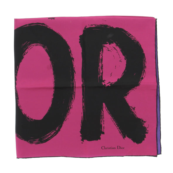 Foulard "Miss Dior Graffiti Pop 90" rose et violet