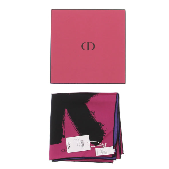Foulard "Miss Dior Graffiti Pop 90" rose et violet