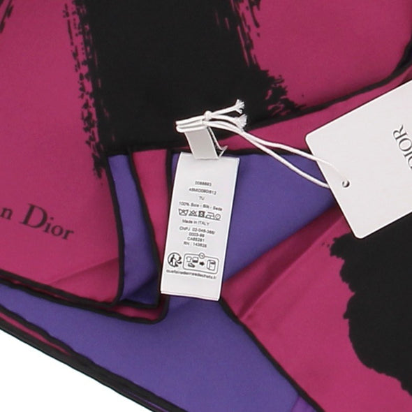 Foulard "Miss Dior Graffiti Pop 90" rose et violet