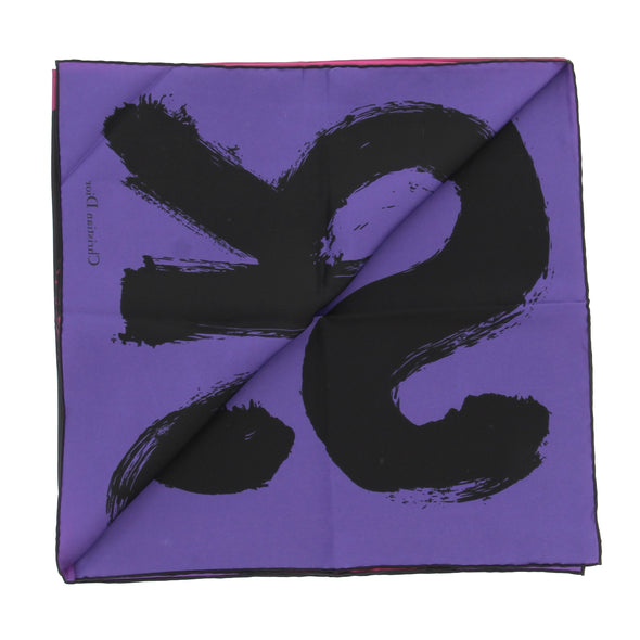 Foulard "Miss Dior Graffiti Pop 90" rose et violet