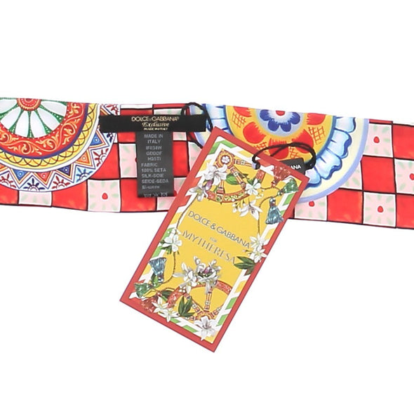 Bandeau en soie à motifs multicolores