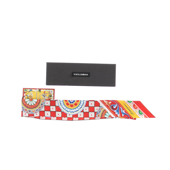 Bandeau en soie à motifs multicolores