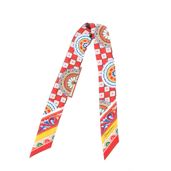 Bandeau en soie à motifs multicolores