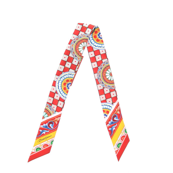 Bandeau en soie à motifs multicolores