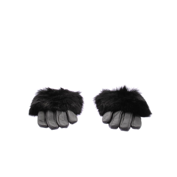 Gants en cuir et fourrure