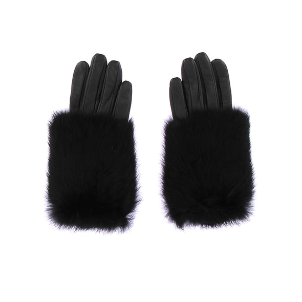 Gants en cuir et fourrure