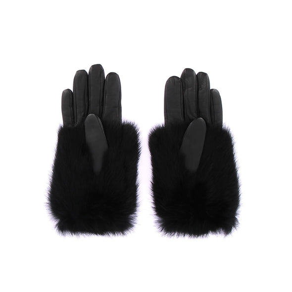 Gants en cuir et fourrure