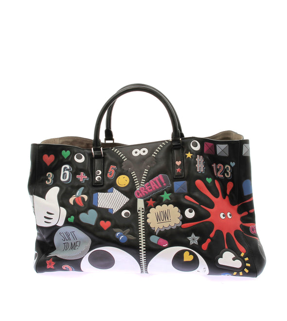 Sac Cabas en cuir et patch