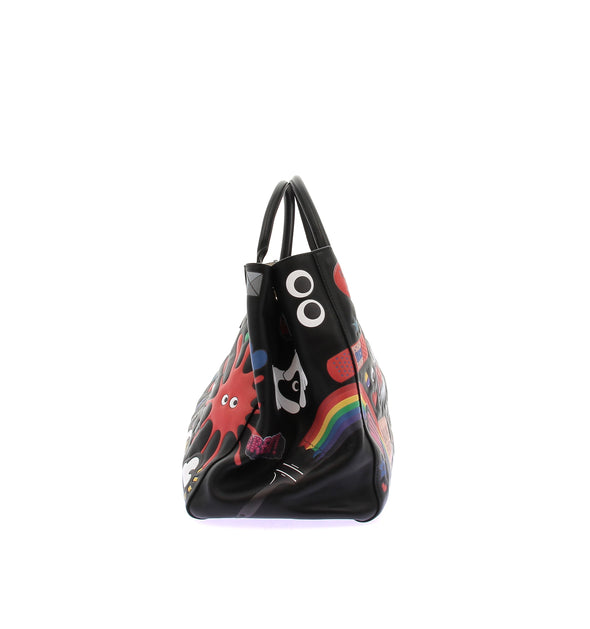 Sac Cabas en cuir et patch