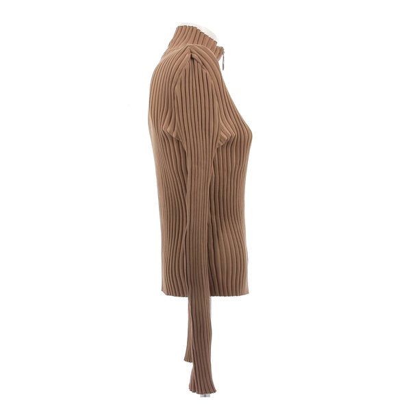 Gilet camel à fermeture éclair