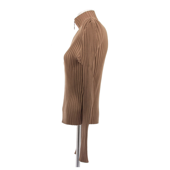 Gilet camel à fermeture éclair