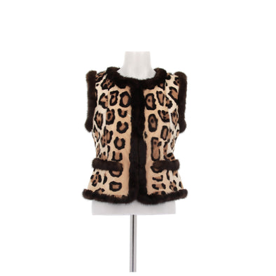 Veste en fourrure léopard