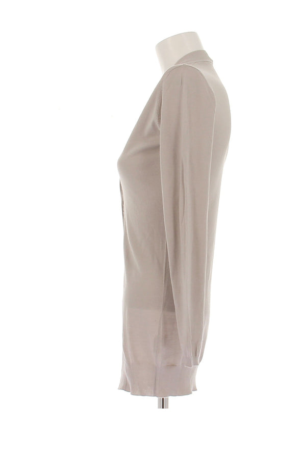 Gilet beige en cachemire et soie