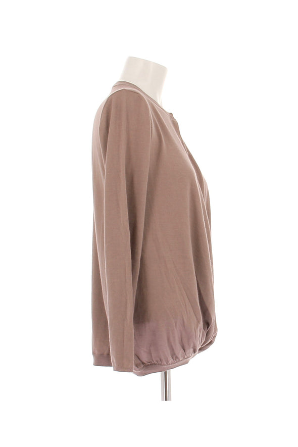 Gilet marron en cachemire et soie