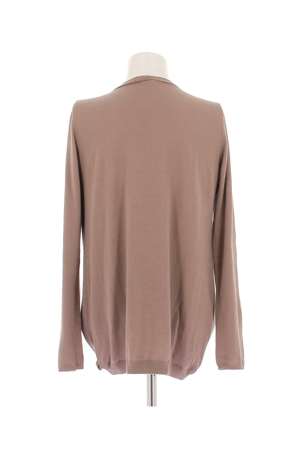 Gilet marron en cachemire et soie