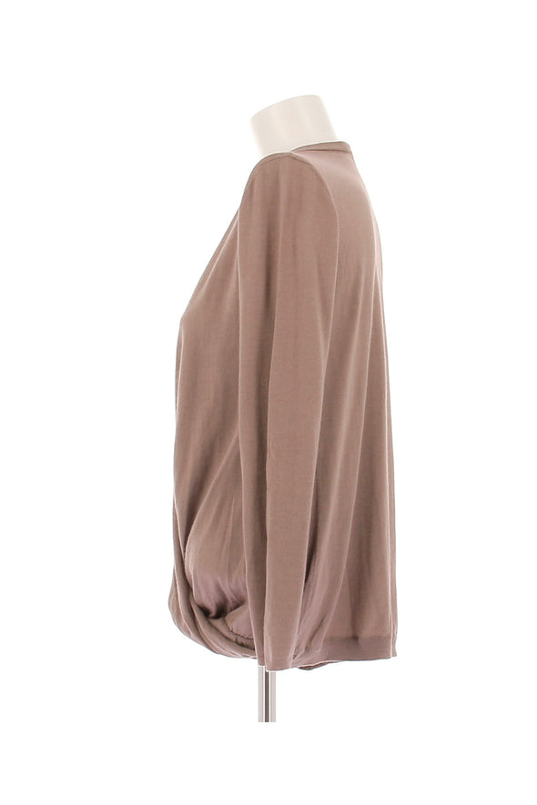 Gilet marron en cachemire et soie