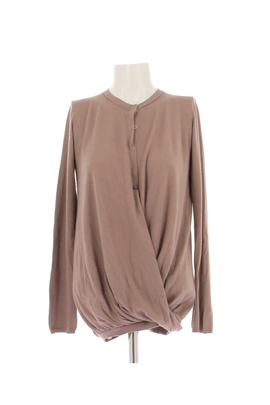 Gilet marron en cachemire et soie
