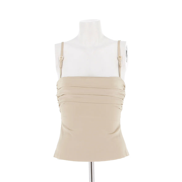 Top en soie beige