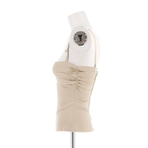 Top en soie beige