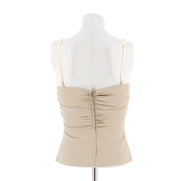 Top en soie beige