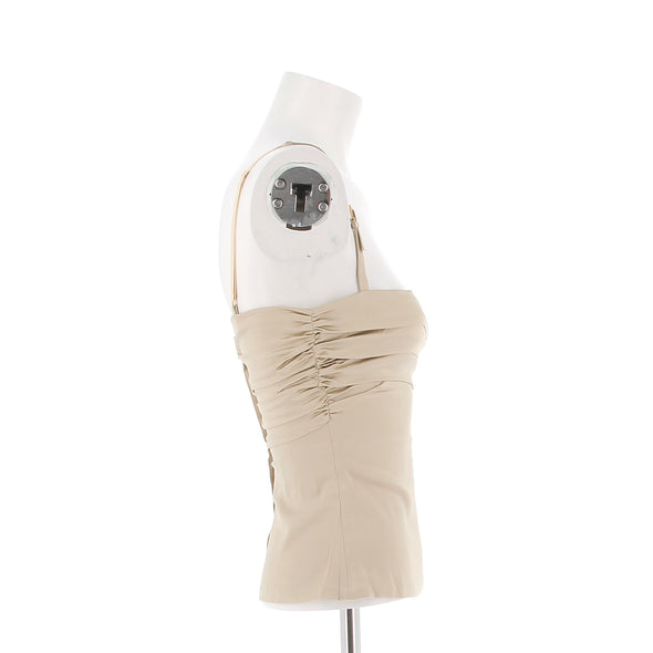 Top en soie beige