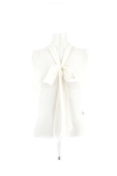 Top en soie blanc