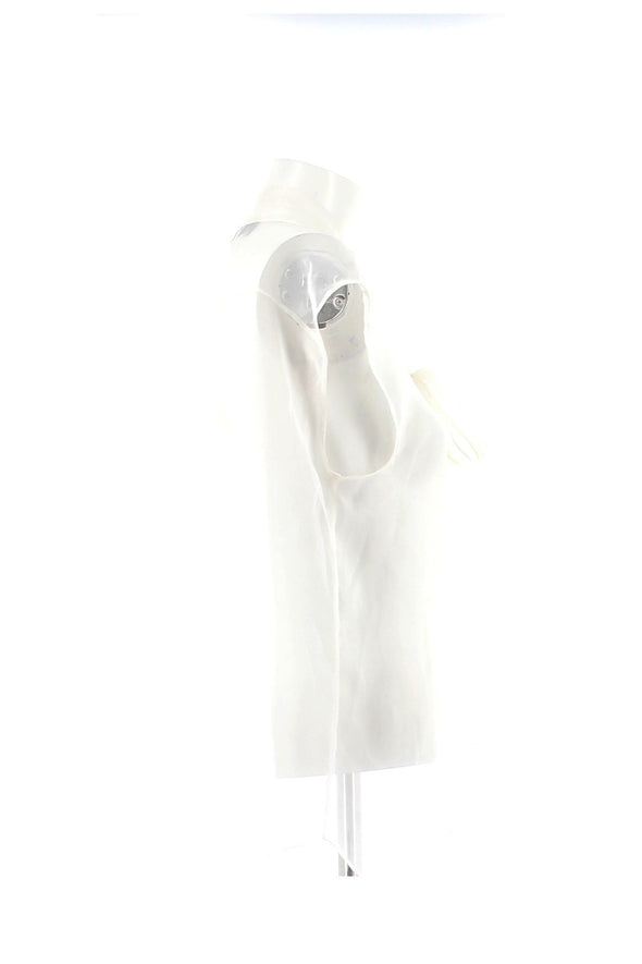 Top en soie blanc