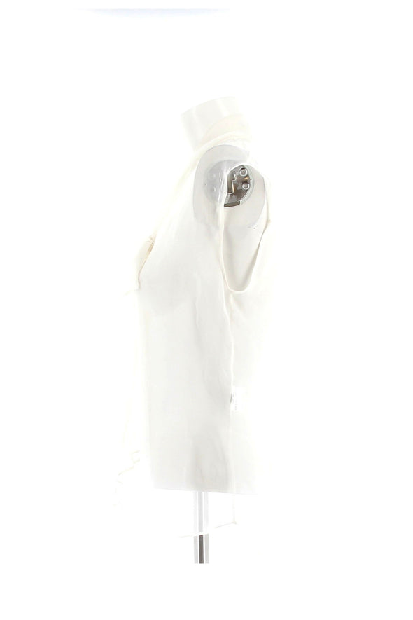 Top en soie blanc