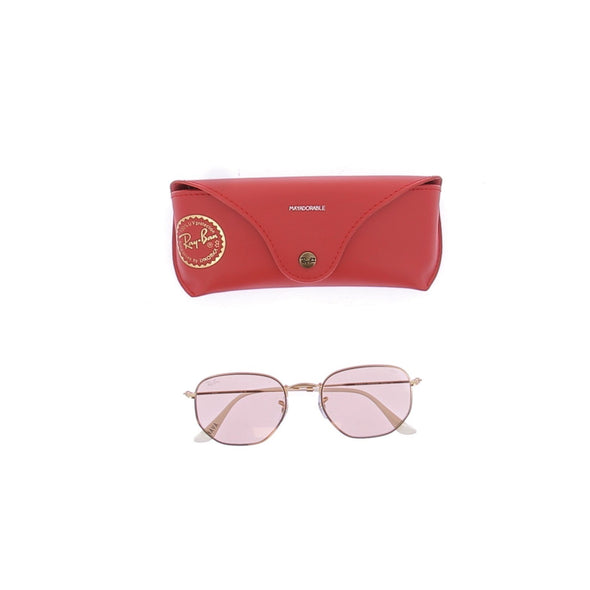 Lunettes de soleil dorées "Hexagonal"